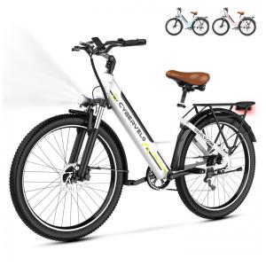 Bicicleta Elétrica Aoango EK2 Branco 26" | Motor 1000W, Bateria 48V 720Wh, Suspensão Dianteira, Display LCD