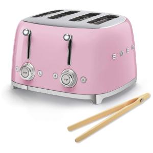 Smeg Torradeira Retro 4 slots, com pinças de bambu. Rosa