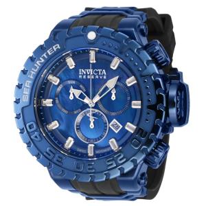 Relgio masculino reserva Sea Hunter Swiss Ronda Z60 calibre com mostrador madreprola - 57 mm. Preto. Azul Escuro 41008