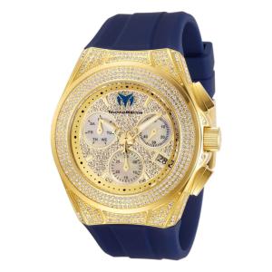 Relógio Feminino TechnoMarine Cruise Diva Pave com Mostrador Pave em Madrepérola, Invicta TM118108, Azul