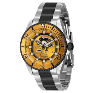 Relgio Invicta NHL Pittsburgh Penguins Unissex - 38mm. Ao Preto ZG-42208: estilo e preciso para fs de hquei.