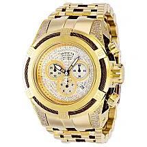 Relógio Masculino Invicta Reserve Bolt Zeus 1,31 quilates com Diamante e Mostrador Madrepérola, Dourado e Marrom 38208