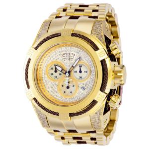 Relógio Masculino Invicta Reserve Bolt Zeus 1,31 quilates com Diamante e Mostrador Madrepérola, Dourado e Marrom 38208