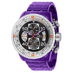 Relógio Masculino de Quartzo Aviator, Invicta 40708, Roxo e Prata