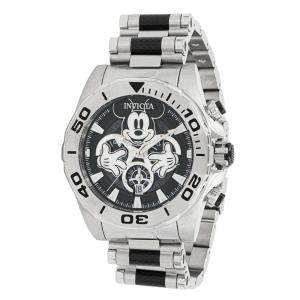 Relógio Masculino Disney Mickey Mouse, Invicta 37808, Prata e Preto Edição Limitada