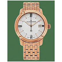Relgio Stuhrling Swiss Made Macedon A111B em ao com acabamento em ouro rosa