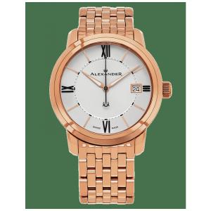Relgio Stuhrling Swiss Made Macedon A111B em ao com acabamento em ouro rosa