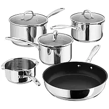 Conjunto de Panelas de Aço Inoxidável de 8 peças Incluindo Tampas, STELLAR S7C1D, Prateado