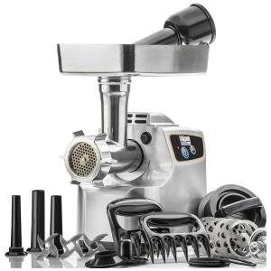 Moedor de Carne Elétrico Profissional, 6 Lâminas para Moagem, Aço Inoxidável, W, 110v, STX INTERNATIONAL STX 1800 MG, Prateado