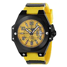 Relgio Automtico Masculino Chase Durer Conquest - 48mm, Amarelo e Preto CDW-0018, com Design Moderno e Sofisticado.