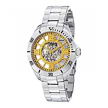 Relógio Automático Neo Winchester 111 de 42mm com Mostrador Amarelo e Pulseira de Aço Inoxidável - Stuhrling