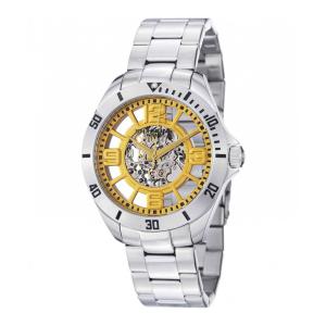 Relógio Automático Neo Winchester 111 de 42mm com Mostrador Amarelo e Pulseira de Aço Inoxidável - Stuhrling