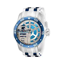 Relgio masculino de caixa aberta Star Wars R2-D2 - 48 mm. Azul. Branco AIC-32518