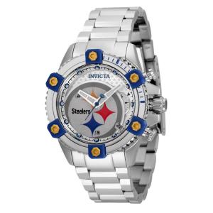 Relógio Feminino de Quartzo NFL Pittsburgh Steelers, Invicta 35518, Prata