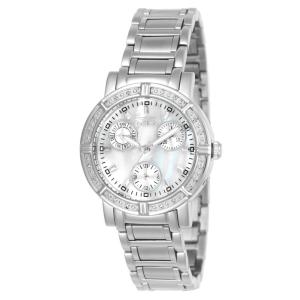 Relgio feminino Wildflower 0,07 quilates com diamante e mostrador em madreprola - 33 mm. Ao 4718