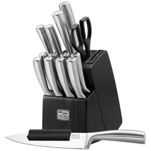 Conjunto de Facas Chicago Cutlery, Aço Inoxidável, 16 Peças, Prata e Preto