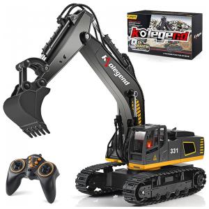 Mini Retroescavadeira RC Kolegend 40 cm, 11 Canais, Brinquedo de Construção Hidráulico para Crianças de 6 a 10 anos