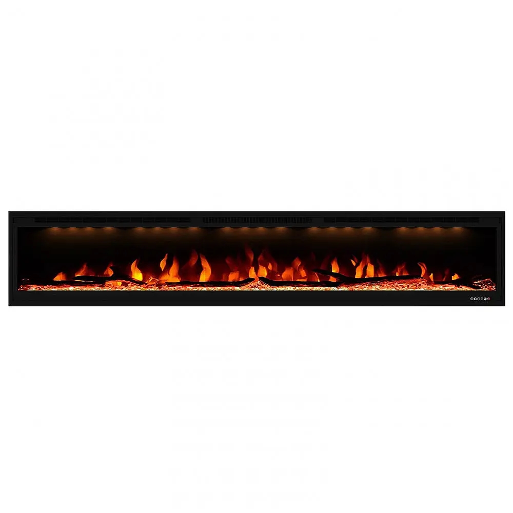 Lareira Elétrica de Embutir A43x219L com Controle Remoto e Proteção contra Superaquecimento, 110V 1500W, Valuxhome, Preta