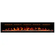 Lareira Elétrica de Embutir A43x219L com Controle Remoto e Proteção contra Superaquecimento, 110V 1500W, Valuxhome, Preta