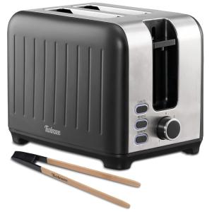 Torradeira Vintage de 2 Fatias com 6 Níveis de Tostagem, 850W, 110v, TWINZEE, Preto