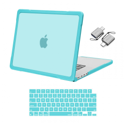 MOSISO Capa Rígida para MacBook Pro 16" 2025-2021, TPU Anti-Risco e Anti-Dedadas, com Filme de Teclado e Adaptador Tipo C, Turquesa