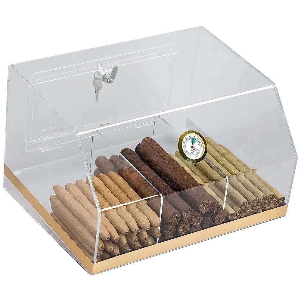 Humidor para Charutos Prestige Import Group Laurence V2 Transparente 3 Compartimentos com Higrômetro para até 75 Charutos — foto 2