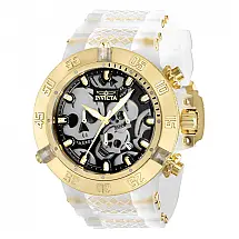 Relógio Masculino Invicta Subaqua Skull 50mm, Dourado, Branco ZG37328