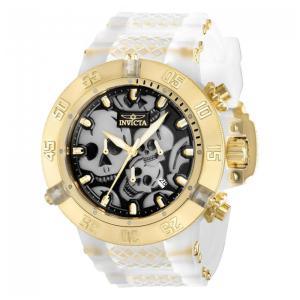 Relógio Masculino Invicta Subaqua Skull 50mm, Dourado, Branco ZG37328