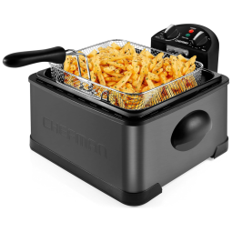 Fritadeira Elétrica Industrial a Óleo 4.5L com Controle de Temperatura, 1700W, Aço Inox, 110v, CHEFMAN Deep Fryer with Basket Strainer