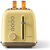 DT620 Torradeira Retro de 2 Fatias com 7 Níveis de Tostagem, Amarela, 110v, BUYDEEM DT620Y, Amarelo