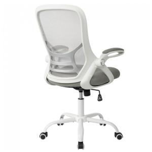 Cadeira de Escritório Ergonômica Giratória e Ajustável com Apoio 3D, Branca, HYLONE, Branco