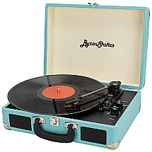 Vitrola Toca Discos 3 Velocidades, com USB e Entrada AUX, 45 RPM, 110v, BYRONSTATICS KTS 601BT, Azul
