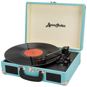Vitrola Toca Discos 3 Velocidades, com USB e Entrada AUX, 45 RPM, 110v, BYRONSTATICS KTS 601BT, Azul