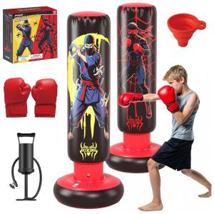 Saco de Pancadas Inflável Infantil JOY SPOT! 168 cm Ninja & Herói com Luvas