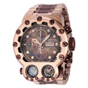 Relgio masculino de calibre Sellita SW500 de reserva sua com mostrador em madreprola - 52 mm. Marrom. Ouro Rosa