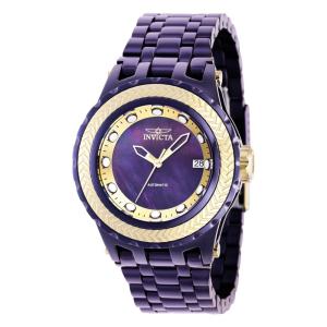 Relgio masculino especializado automtico com mostrador em madreprola - 44 mm. Ouro. Roxo 39038