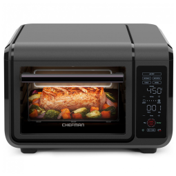 Fritadeira elétrica forno de bancada 14L Chefman EasyAir preta 5 funções 450°C 1750W 110V