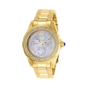 Relgio feminino anjo com mostrador em madreprola - 38 mm. Ouro 28438