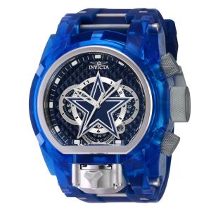 NFL Dallas Cowboys Relgio Masculino - 52mm. Ao. Cinza 41538