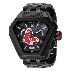 Relgio masculino MLB Boston Red Sox Swiss Ronda Z60 calibre com mostrador em madreprola - 53 mm. Preto 42638