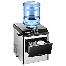 Máquina de Gelo Automática Portátil Produz até 21kg, 24H, Cor, 110v, VIVOHOME VH1043, Prateado