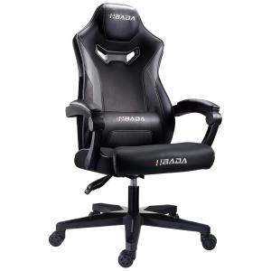 Hbada Cadeira de Escritório Gamer Reclinável e Ergonômica com Apoio para Lombar, Cinza