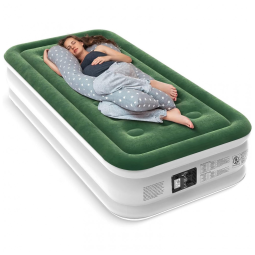 Colchão Inflável Solteiro com Bomba Embutida, Para até 300KG, Zearna, Verde