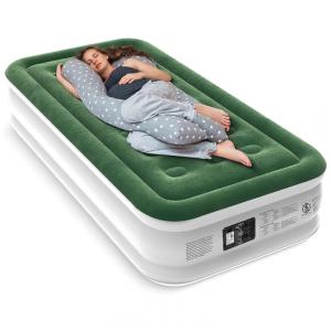 Colchão Inflável Solteiro com Bomba Embutida, Para até 300KG, Zearna, Verde