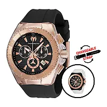TechnoMarine Cruise Star Swiss Ronda 5040.D Relgio masculino calibre - 46,65 mm. Preto. Branco com ala intercambivel