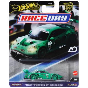 Carrinho de Brinquedo Colecionável Hot Wheels Premium Car Culture, Escala 1:64, Porsche 911 GT3 R Die-Cast, Veículo de Corrida com Pneus