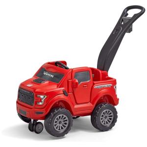 Carrinho de Passeio Infantil 2 em 1 com Alça para os Pais para Crianças de 1 a 3 Anos, Step2 Ford F 150, Vermelho