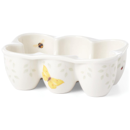 Porta Ovos em Porcelana, até 6 Ovos, Lenox 890447 Butterfly Meadow, Branco
