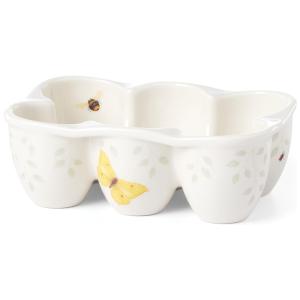 Porta Ovos em Porcelana, até 6 Ovos, Lenox 890447 Butterfly Meadow, Branco