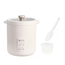 Mini Panela de Arroz Elétrica até 1.2L, 110V 200W, Soseki, Branca Perolada